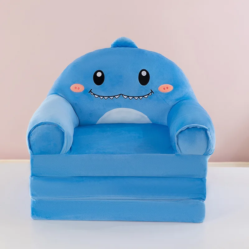 Three-layer folding children's small sofa cartoon kindergarten baby seat stool plush toy lazy sofa removable
