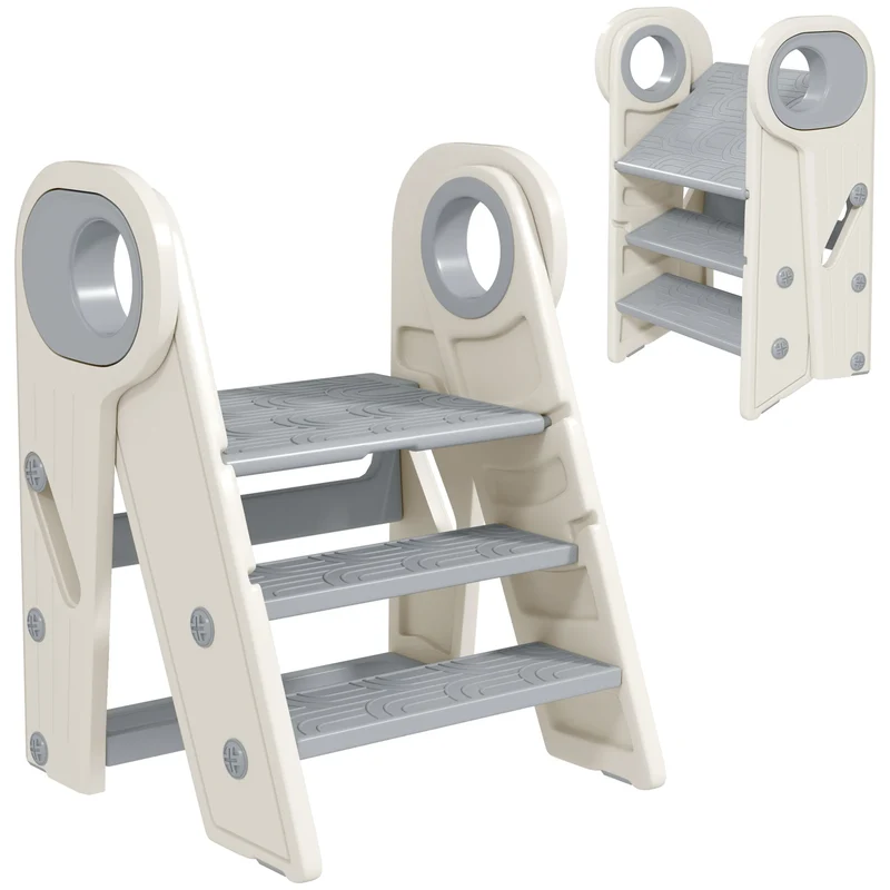 AIYAPLAY foot walking for child 3 steps, kitchen step for child, foldable, adjustable height, with handles, surfac