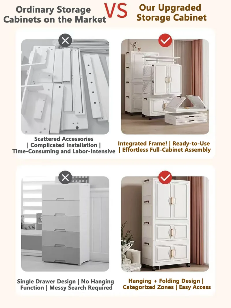 Locker Locker Locker Household Locker Clothes Installation Free Plastic Multi Layer Foldable Large Capacity Practical Cabinet