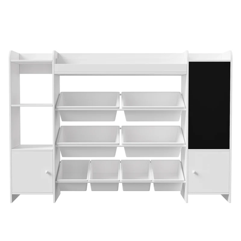Rosahqnda children bookshelf CHILDREN'S room toys shelf bookshelf with open storage s boxing and blackboard children bookshelf E