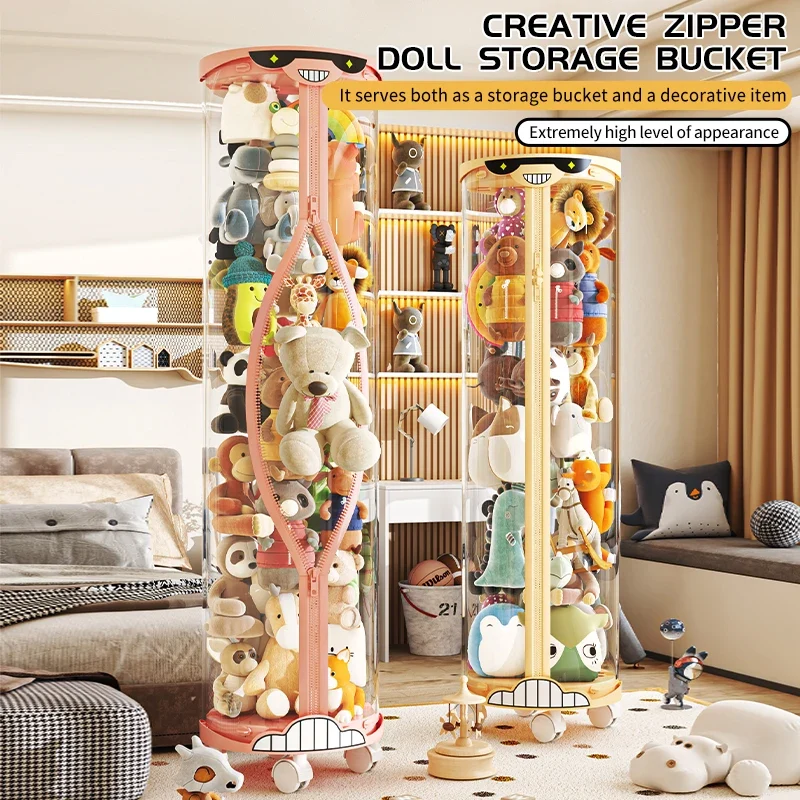 Extra Large Toy Storage Bucket Organize Home Plush Toys Neatly Sunglasses Smiley Design Top Can Place Figurines