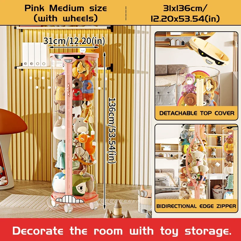 Extra Large Toy Storage Bucket Organize Home Plush Toys Neatly Sunglasses Smiley Design Top Can Place Figurines