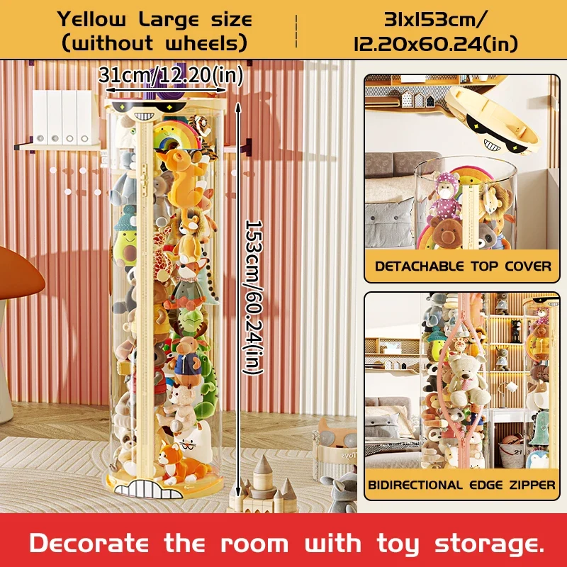 Extra Large Toy Storage Bucket Organize Home Plush Toys Neatly Sunglasses Smiley Design Top Can Place Figurines
