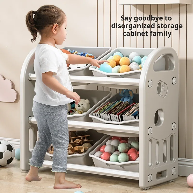 Baby Toy Storage Cabinet Classification Organization Storage Box Sundries Storage Bookshelf Cabinet for Living Room & Bedroom