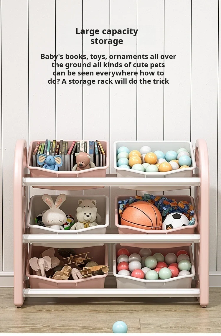 Baby Toy Storage Cabinet Classification Organization Storage Box Sundries Storage Bookshelf Cabinet for Living Room & Bedroom