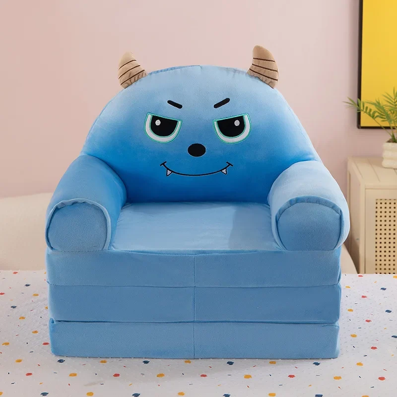 Three-layer folding children's small sofa cartoon kindergarten baby seat stool plush toy lazy sofa removable