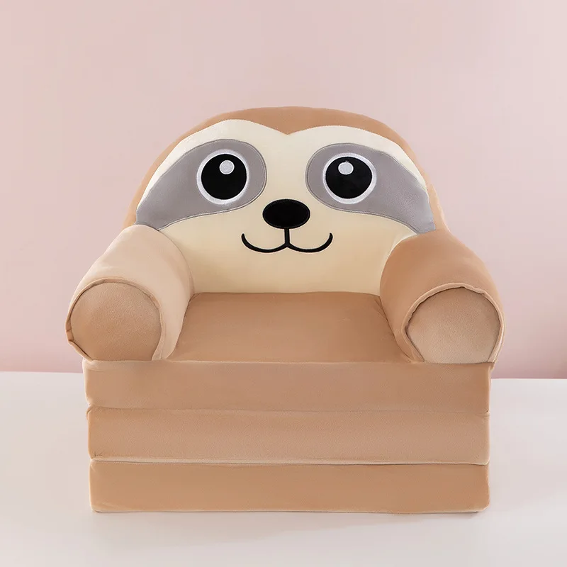 Three-layer folding children's small sofa cartoon kindergarten baby seat stool plush toy lazy sofa removable