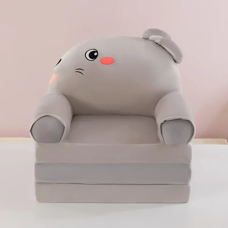 Three-layer folding children's small sofa cartoon kindergarten baby seat stool plush toy lazy sofa removable