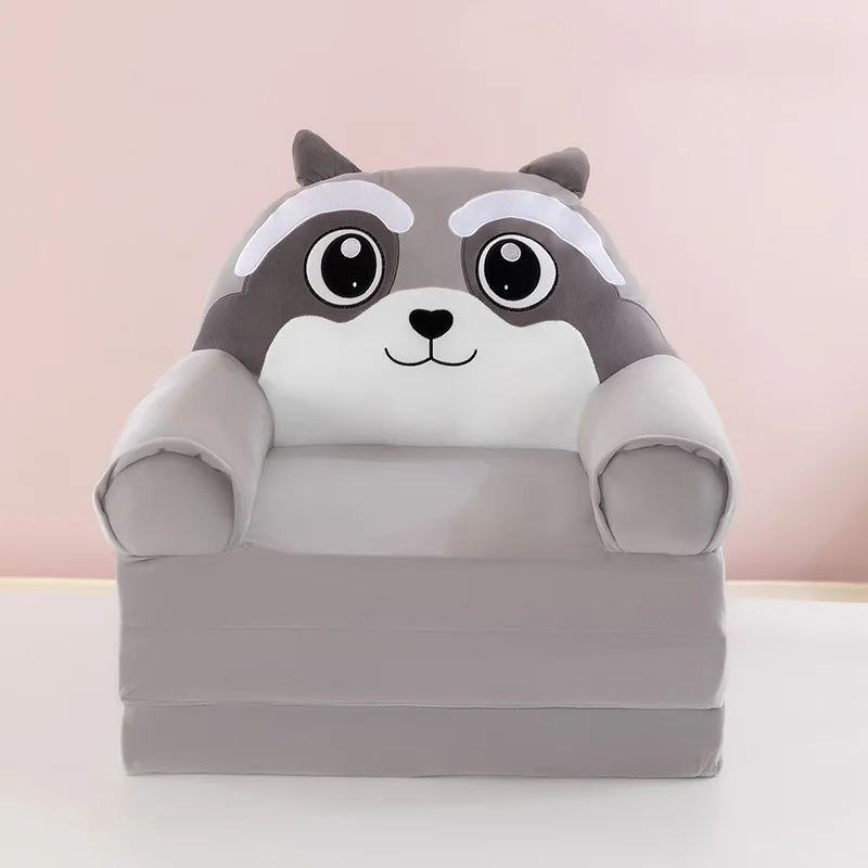 Three-layer folding children's small sofa cartoon kindergarten baby seat stool plush toy lazy sofa removable