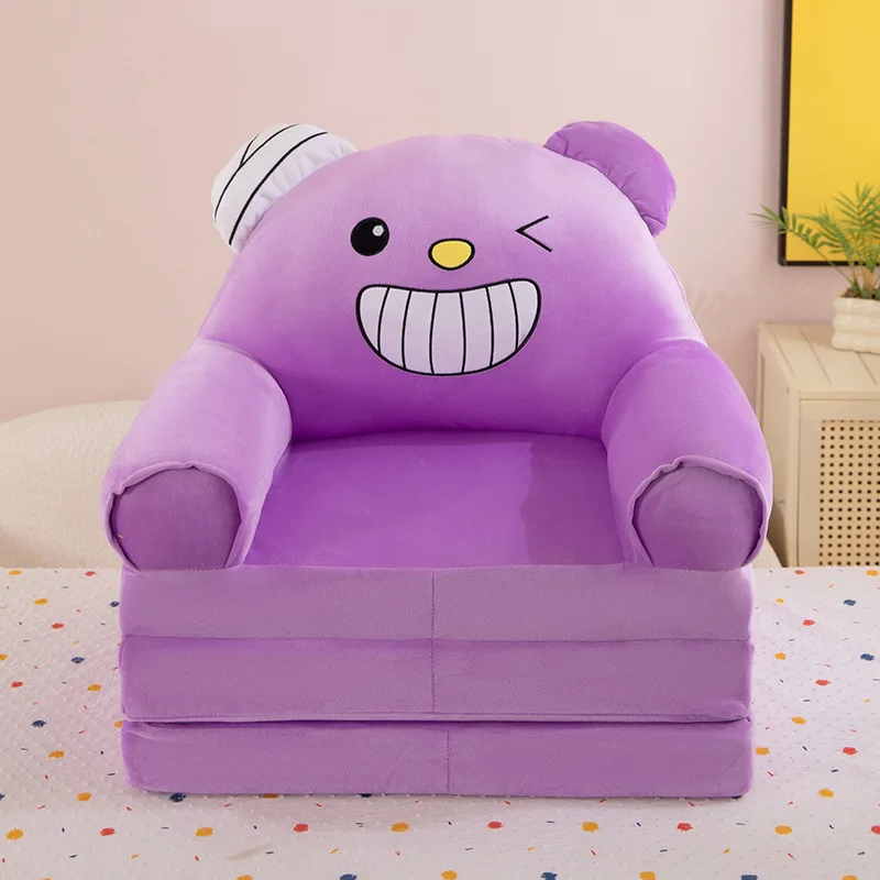 Three-layer folding children's small sofa cartoon kindergarten baby seat stool plush toy lazy sofa removable