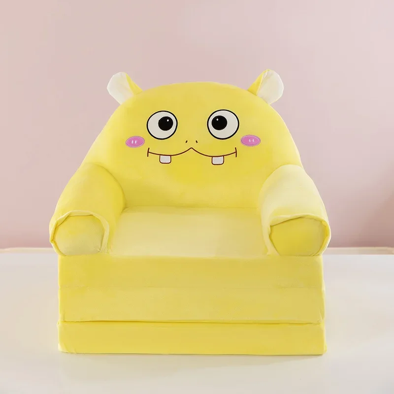 Three-layer folding children's small sofa cartoon kindergarten baby seat stool plush toy lazy sofa removable
