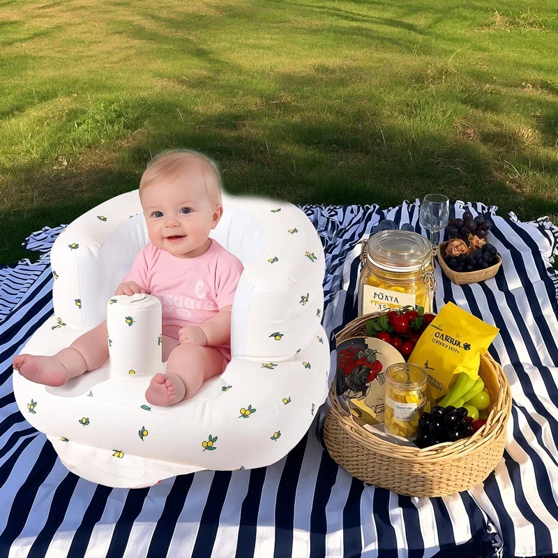 Children Inflatable Sofa,Blow Up with Built in Air Pump,Inflatable Baby Sofa for Babies 3 Months & Up,Baby Seats for Infants