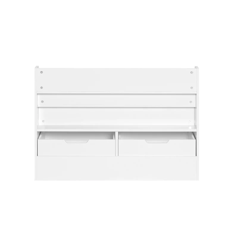 SoBuy KMB66-W kids bench with bookshelf toys chest storage box with roller shoe bench with seat cushion