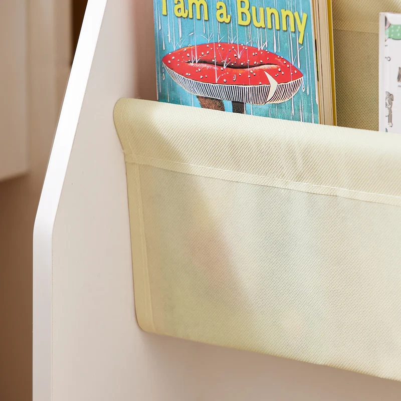 SoBuy FRG225-W Children's Bookshelf Hanging hand fan Shelf Newspaper stand with 4 Shelves Book Rack BHT approx: 62x71x29cm