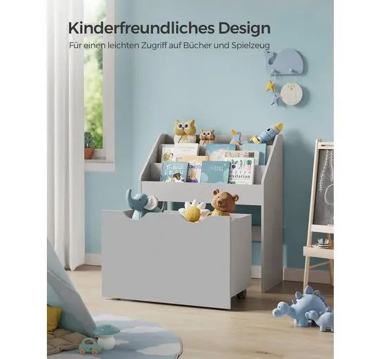 SONGMICS toys chest bookcase for children children's shelf 3 Shelf shelf toys shelf