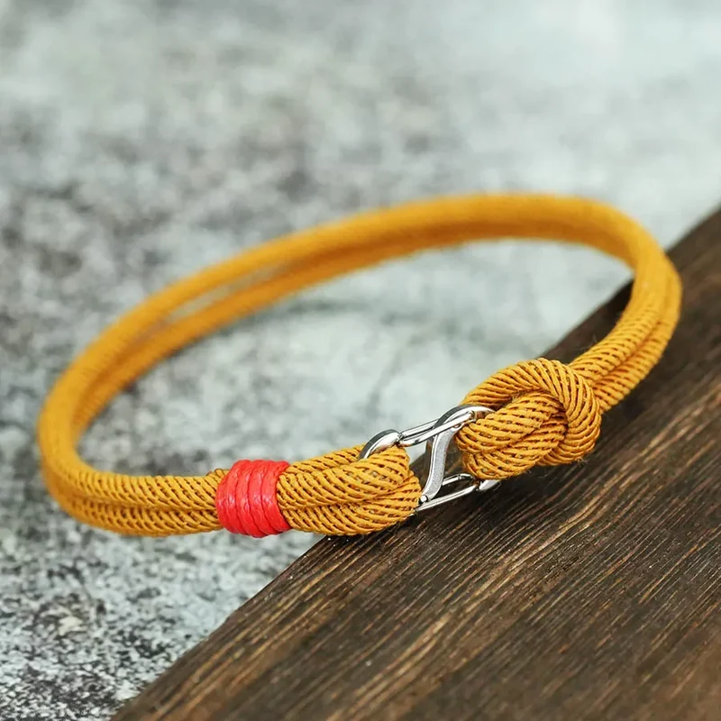 Simple Mens Bracelets Hand-Woven Detachable 7 Colors Rope Braclets Double Survival Braslet Pulseras Para Hombre Gift for Him