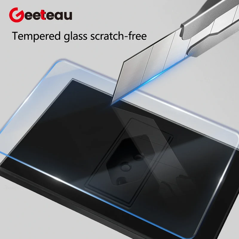 Geeteau Black White Glass Panel Single Brazil Wall Socket 10A Full paddle Standard Home Safe Stable Household Power Plug