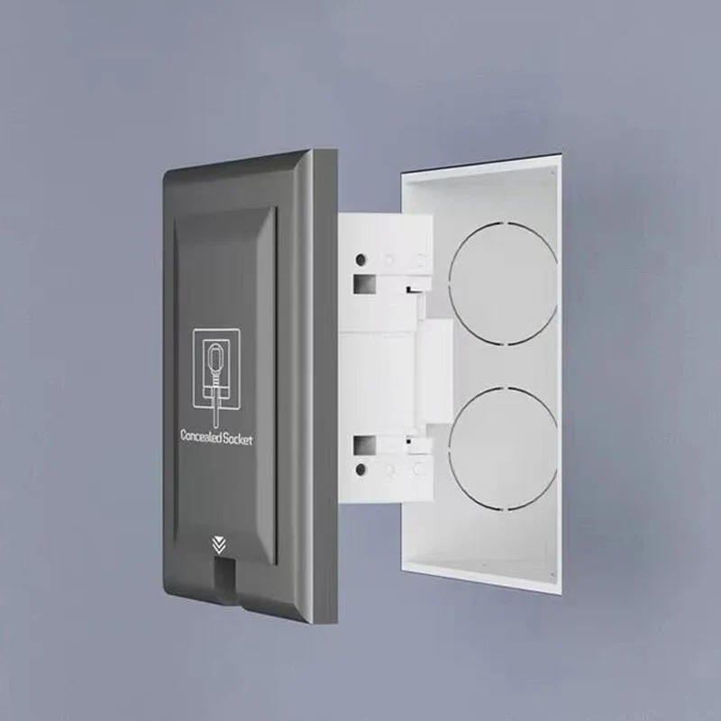 UK Plug 13A Recessed Bathroom Socket Panel with Hidden Waterproof Plug and Built-in Type 86 Kitchen Invisible 220V Socket