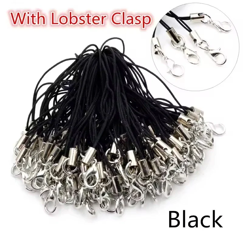 20/50/100Pcs Lanyard Lariat Strap Cords Lobster Clasp Rope Keychain Hooks Mobile Set Charms Keyring Pendant Key Ring Accessories