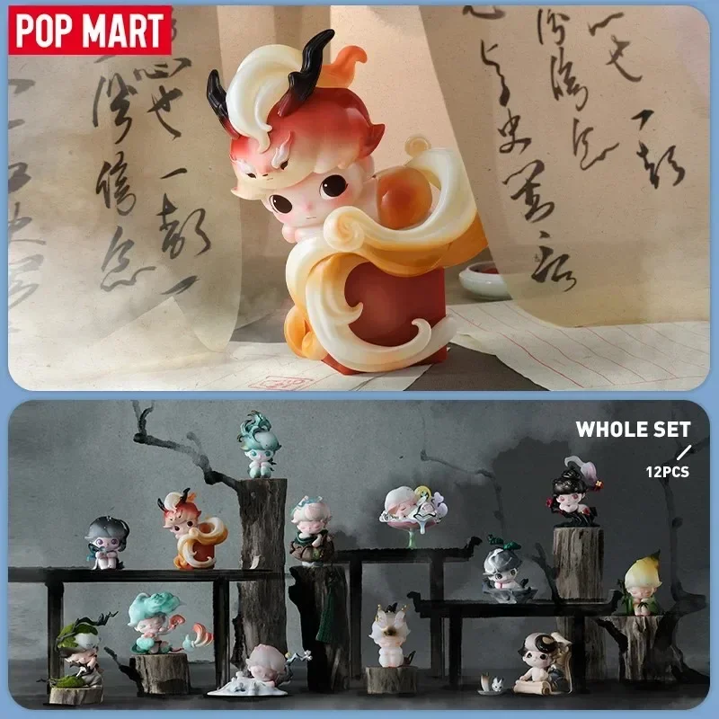 POP MART DIMOO Stories in the Cup Series Mystery Box Genuine Blind Box Guess Toys Bag Ornament Figurines Home Decor Desktop Doll