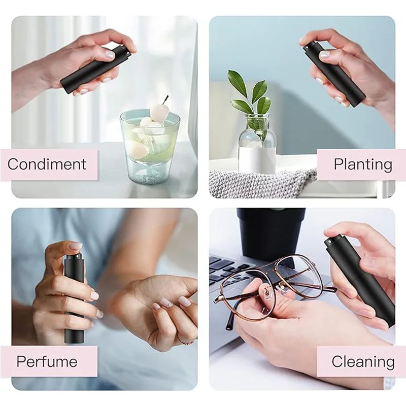 2Pcs 10ML Mini Cologne Spray Perfume Bottle Plastic Atomizer Pocket Size Refill Sample Empty Portable Fragrance Dispenser
