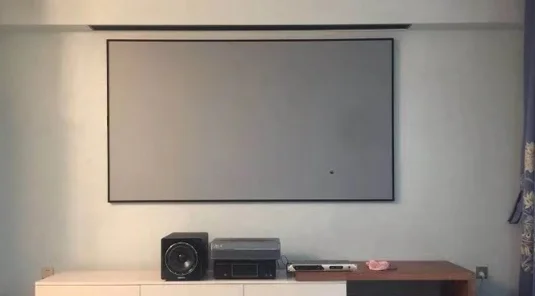 Best 80 100 120 150 Inch Ultra Short Throw Fixed Frame Projector Screen Ambient Light Rejecting PET Diamond Grating Home Cinema