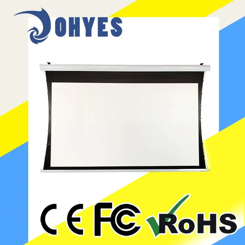 Best 80 100 120 150 Inch Ultra Short Throw Fixed Frame Projector Screen Ambient Light Rejecting PET Diamond Grating Home Cinema