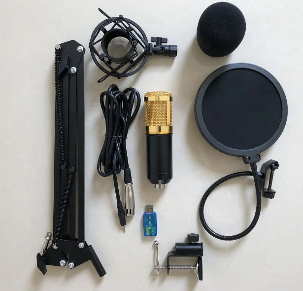 Hot Sale BM800F Professional Studio Broadcasting Recording Condenser Microphone Set Best Selling Electret Condenser Mic