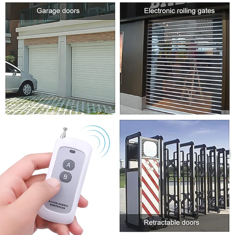 433Mhz Wireless RF Remote Control 1527 Learning Code Transmitter 2 Keys Long Range for Smart Home Garage Door Opener