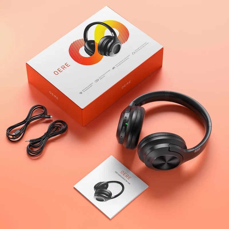QERE E80 Wireless Headphones Active Noise Cancelling 40mm Speaker 25dB ANC
