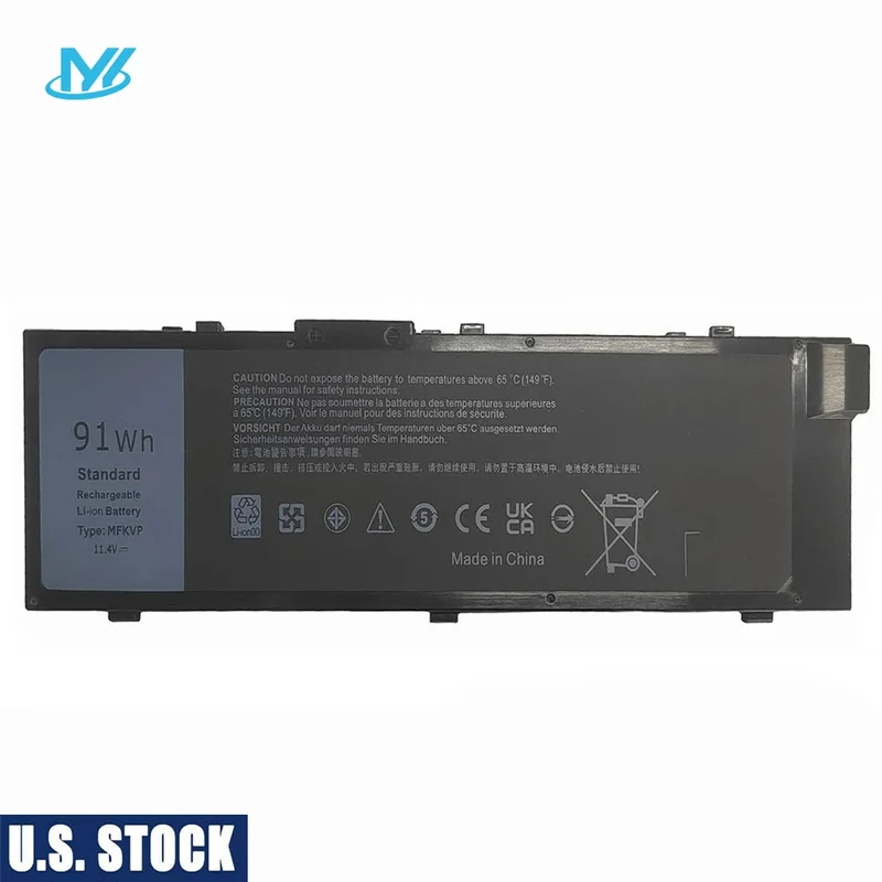 USA in Stock MYiYAE 11.4V 91Wh Lithium Ion MFKVP Laptop Battery for Dell Precision 15 7510 7520 M7510 17 7710 7720 M7710 Series