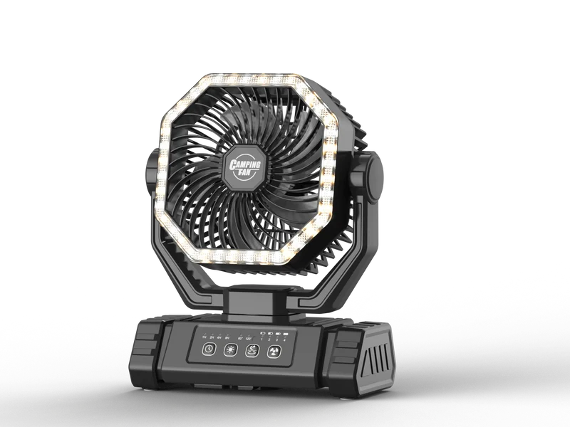 Trending 2026 20000mAh Portable Rechargeable Camping Fan F6 4 Speed Ventilador Solar Recargable Table Fan with Light