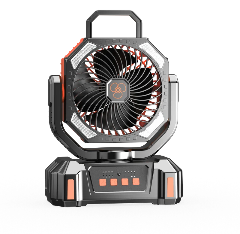 Trending 2026 20000mAh Portable Rechargeable Camping Fan F6 4 Speed Ventilador Solar Recargable Table Fan with Light