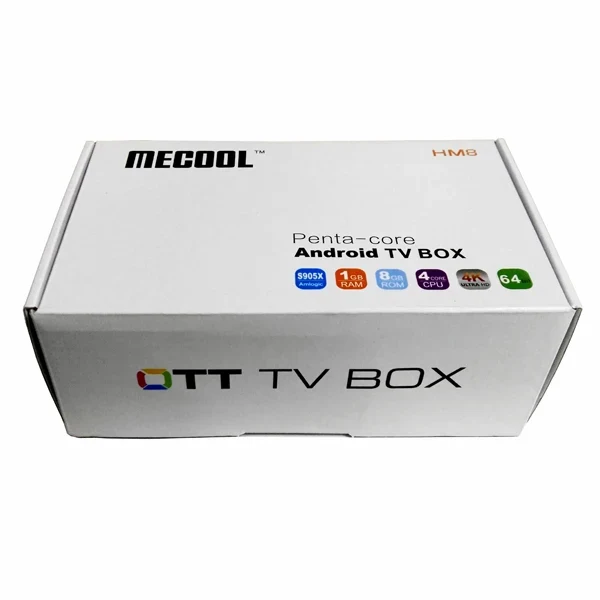 Factory of MECOOL HM8 4K Digital Set Top Box Android Converter with Remote Controller Hm8 Smart Tv Box
