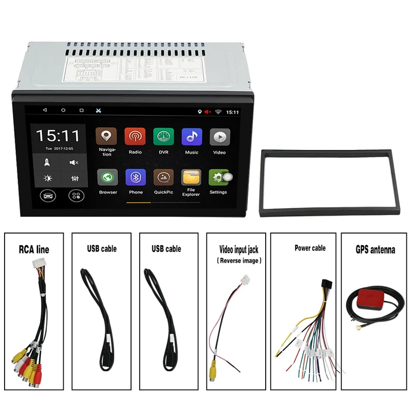 Universal 7 Inch 2din Car Radio 2 Din Android 8.1 1G/16G Gps Navigation Wifi BT ADAS Capacitive Screen Quad Core