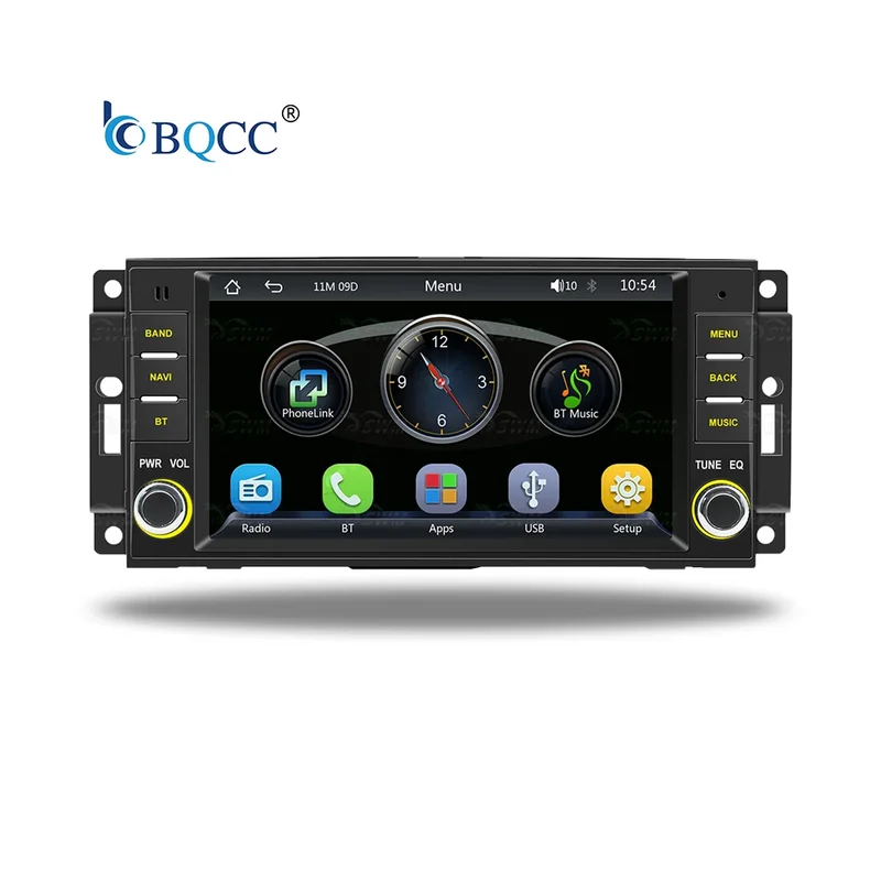 BQCC 2DIN 7" Carplay Touchscreen Car Radio Reversing Aid Built-in Speaker for for Jeep Wrangler/Dodge/Chrysler Dashboard Mount