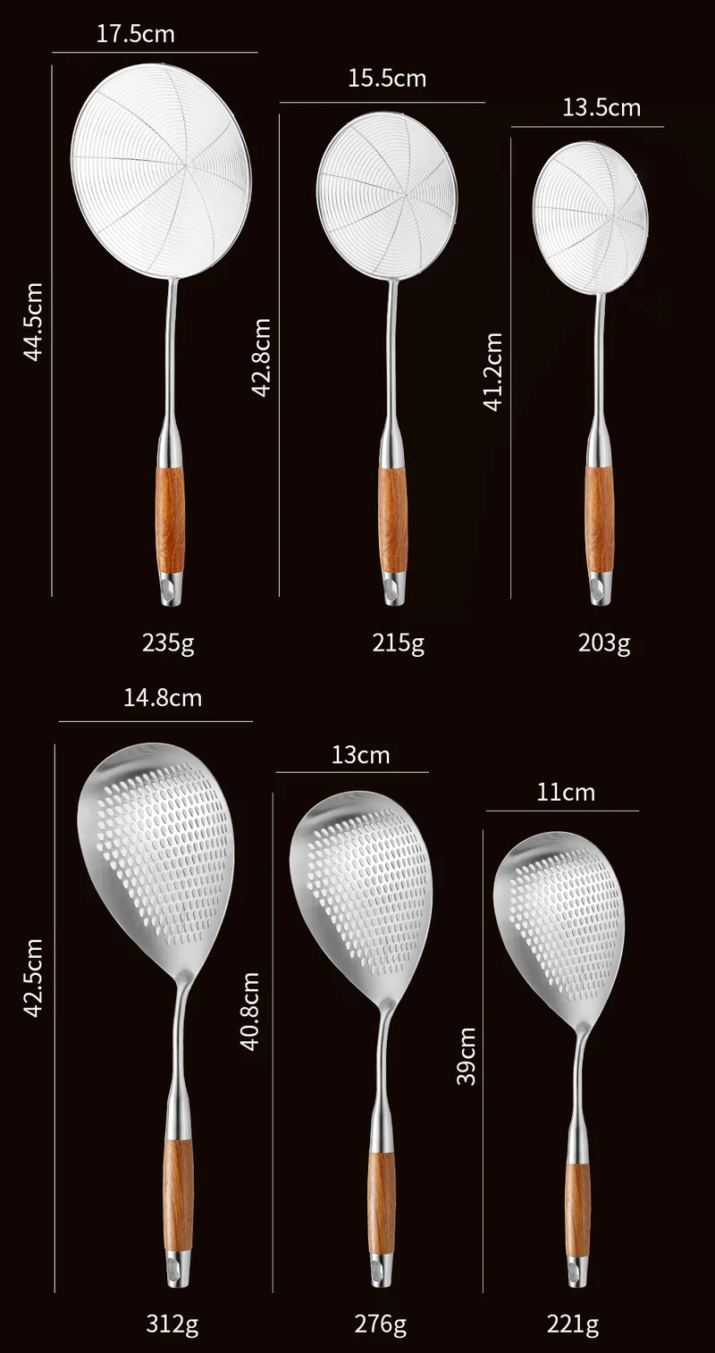 Cross-Border Kitchenware 316 Stainless Steel Spatula for Cooking Household Soup Spoon Rosewood Handle Spatula Kitchen Utensils Frying Spoon