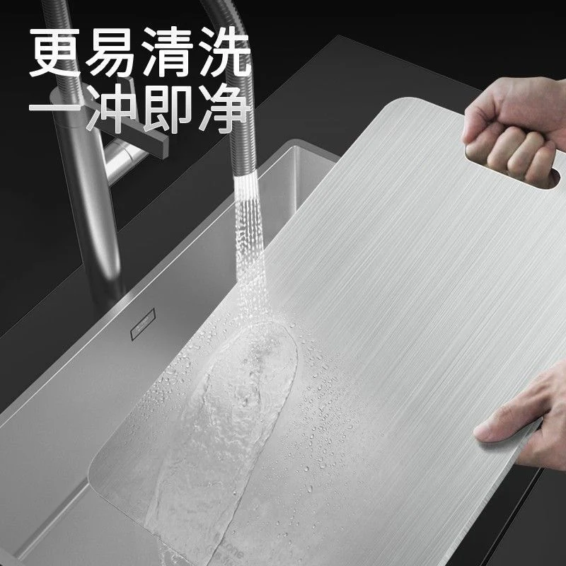 Thickened Double-Sided 304 Stainless Steel Cutting Board, Large Cutting Board, Antibacterial and Mildew-Proof Household Vegetable and Fruit Cutting Board