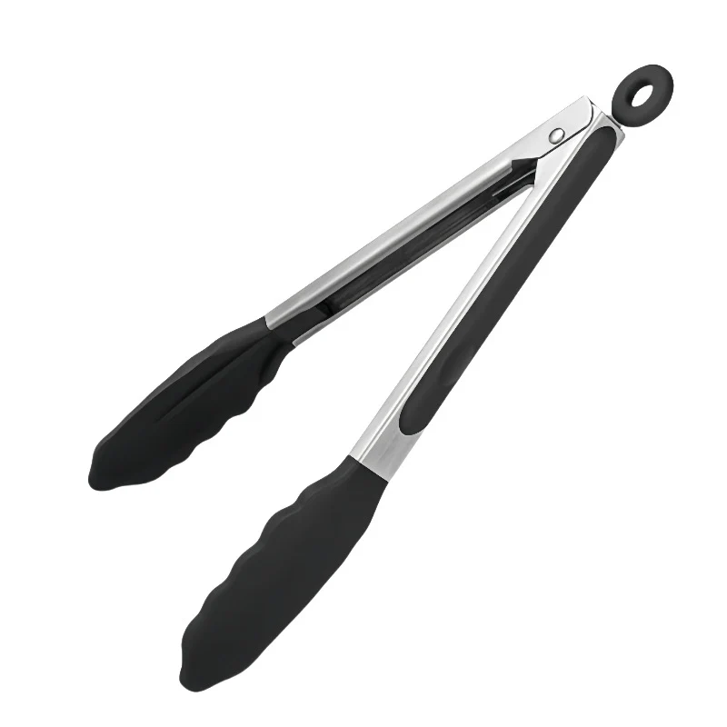 Silicone Clips for Kitchen Non-Stick Pans, Anti-Scalding and High Temperature Resistance, Household Barbecue and Steak Special Set, Stainless Steel Food Clips