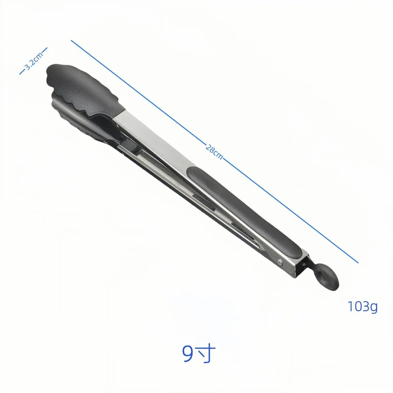 Silicone Clips for Kitchen Non-Stick Pans, Anti-Scalding and High Temperature Resistance, Household Barbecue and Steak Special Set, Stainless Steel Food Clips
