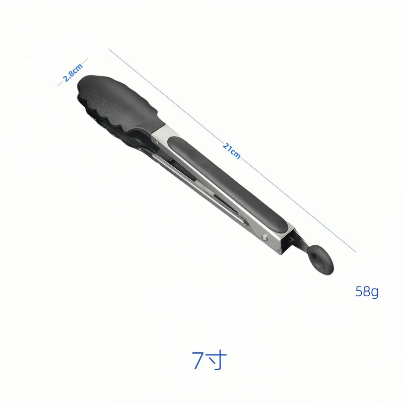 Silicone Clips for Kitchen Non-Stick Pans, Anti-Scalding and High Temperature Resistance, Household Barbecue and Steak Special Set, Stainless Steel Food Clips
