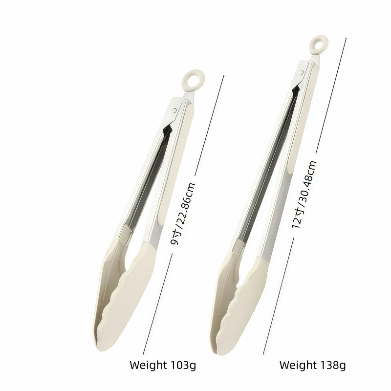 Silicone Clips for Kitchen Non-Stick Pans, Anti-Scalding and High Temperature Resistance, Household Barbecue and Steak Special Set, Stainless Steel Food Clips