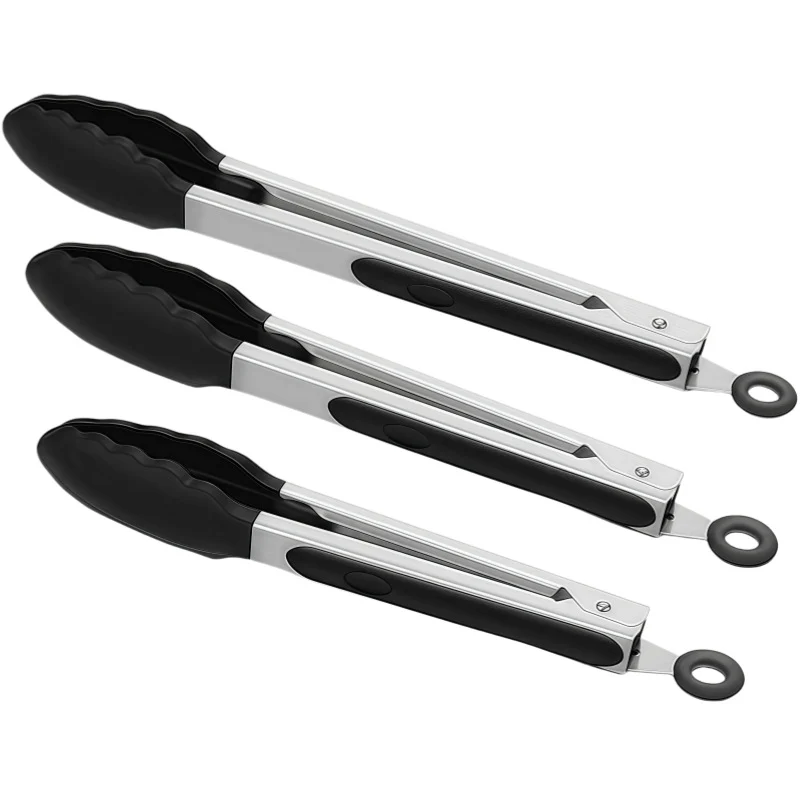 Cross-Border Silicone Clips, High Temperature Resistant Kitchen Anti-Scalding Barbecue Barbecue Clips, Food Clips, Household Stainless Steel Steak Clips