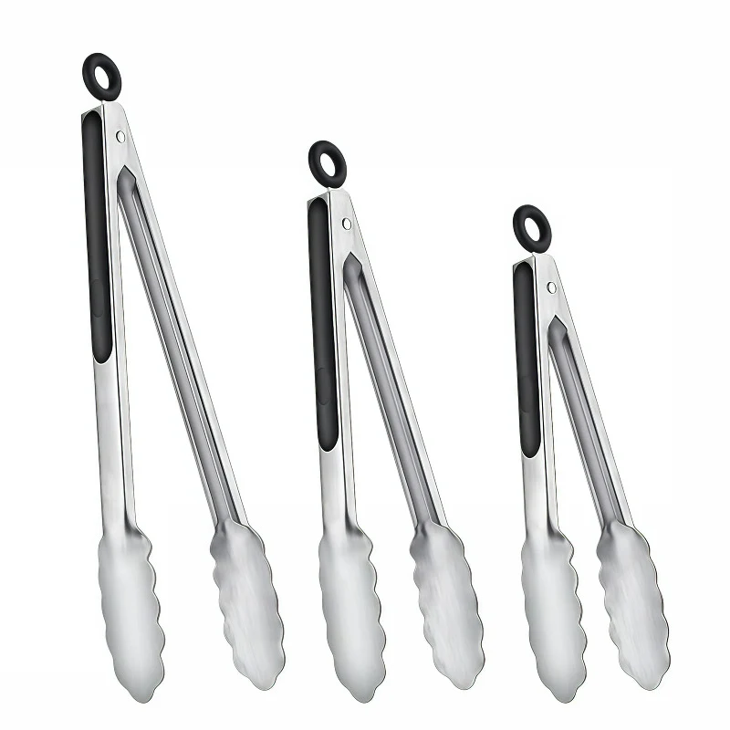 Cross-Border Silicone Clips, High Temperature Resistant Kitchen Anti-Scalding Barbecue Barbecue Clips, Food Clips, Household Stainless Steel Steak Clips