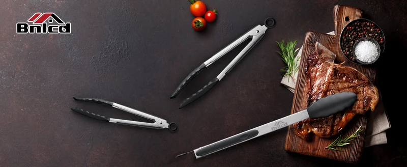Cross-Border Silicone Clips, High Temperature Resistant Kitchen Anti-Scalding Barbecue Barbecue Clips, Food Clips, Household Stainless Steel Steak Clips