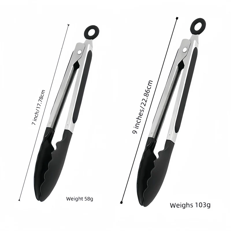Cross-Border Silicone Clips, High Temperature Resistant Kitchen Anti-Scalding Barbecue Barbecue Clips, Food Clips, Household Stainless Steel Steak Clips