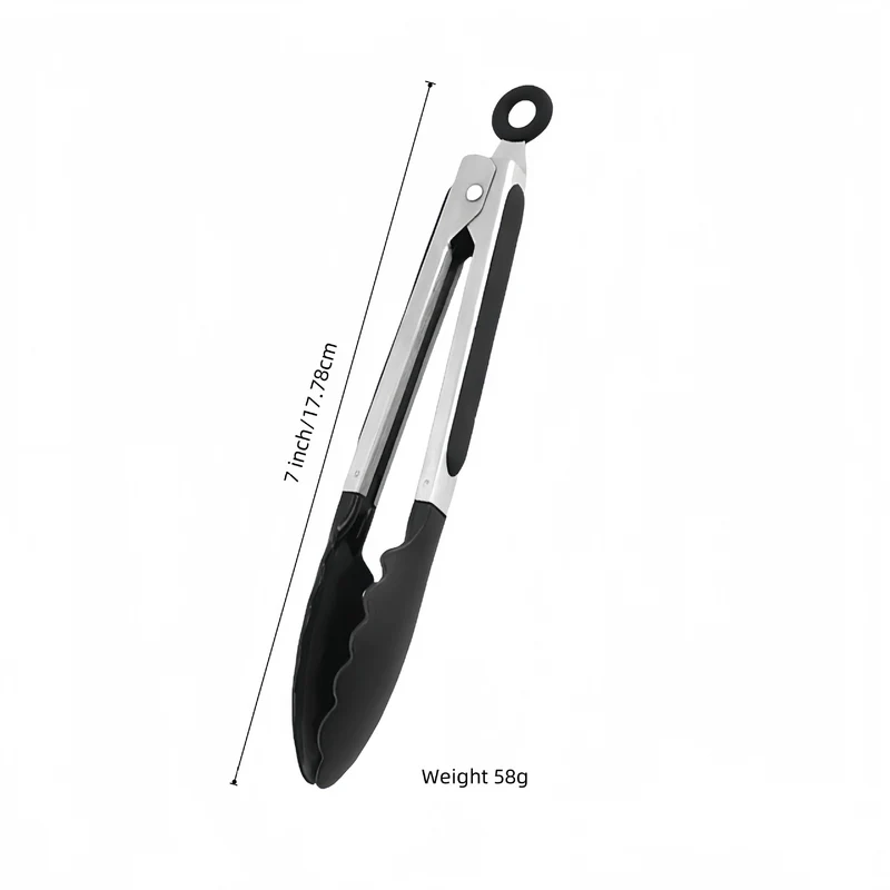 Cross-Border Silicone Clips, High Temperature Resistant Kitchen Anti-Scalding Barbecue Barbecue Clips, Food Clips, Household Stainless Steel Steak Clips
