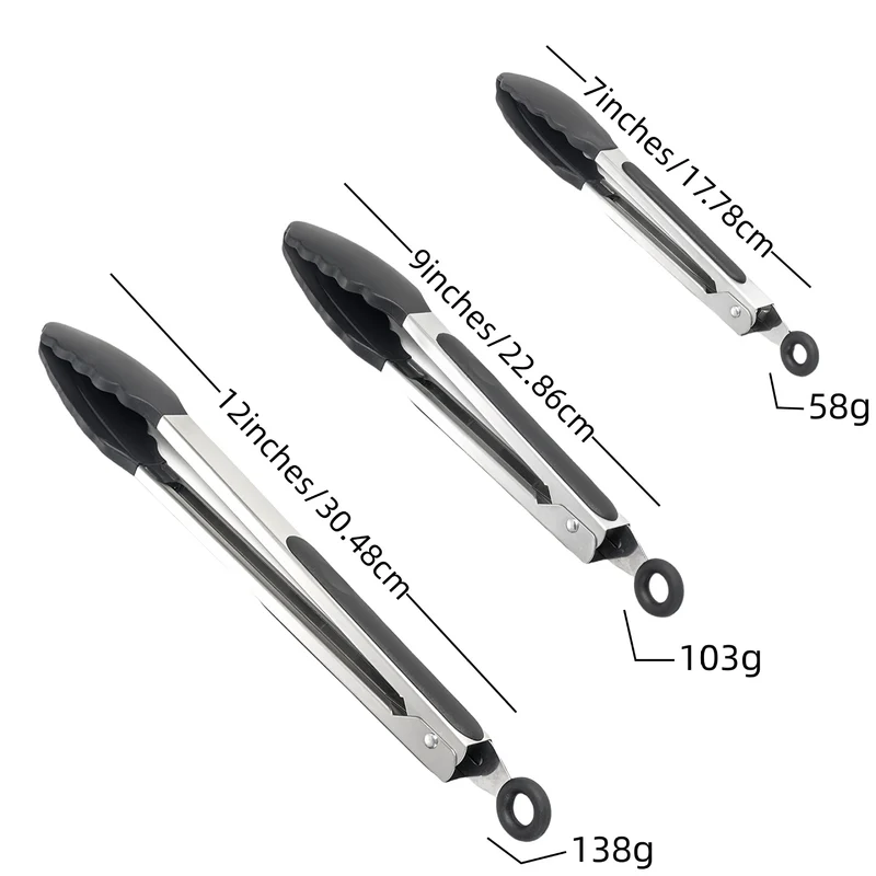 Cross-Border Silicone Clips, High Temperature Resistant Kitchen Anti-Scalding Barbecue Barbecue Clips, Food Clips, Household Stainless Steel Steak Clips