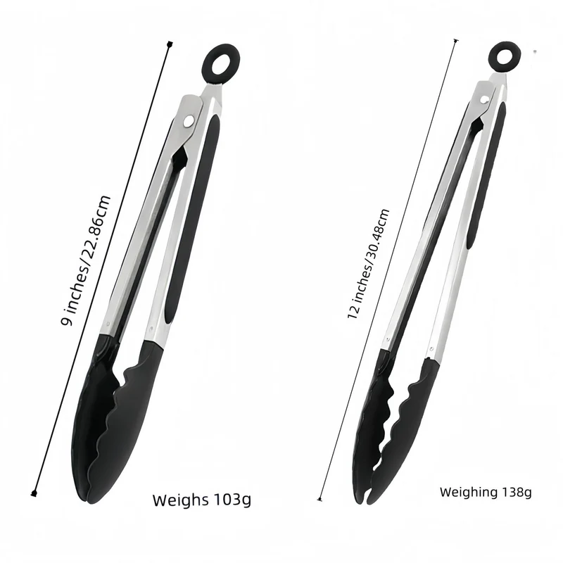 Cross-Border Silicone Clips, High Temperature Resistant Kitchen Anti-Scalding Barbecue Barbecue Clips, Food Clips, Household Stainless Steel Steak Clips