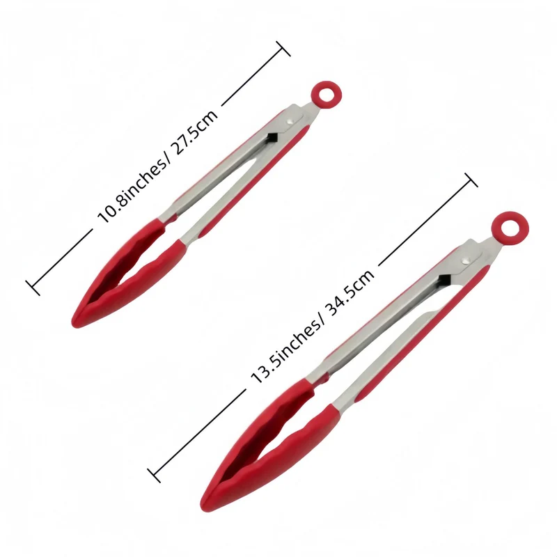 Cross-Border Black Silicone Clip High Temperature Resistant Kitchen Food Frying Stainless Steel Bread Clip Steak Clip Kitchen Food Clip
